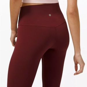Lululemon athletica Align leggings 25”. Burgundy. Size 6.